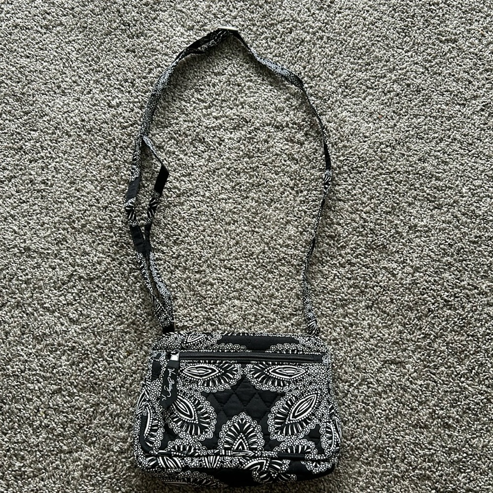 Black and White Floral Crossbody Vera Bradley Bag